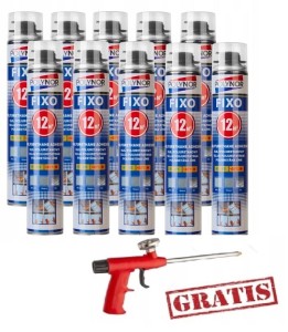 Piano KLEJ DO STYROPIANU x 10 szt + PISTOLET GRATIS EPS XPS Piana Pianoklej POLYNOR FIXO 